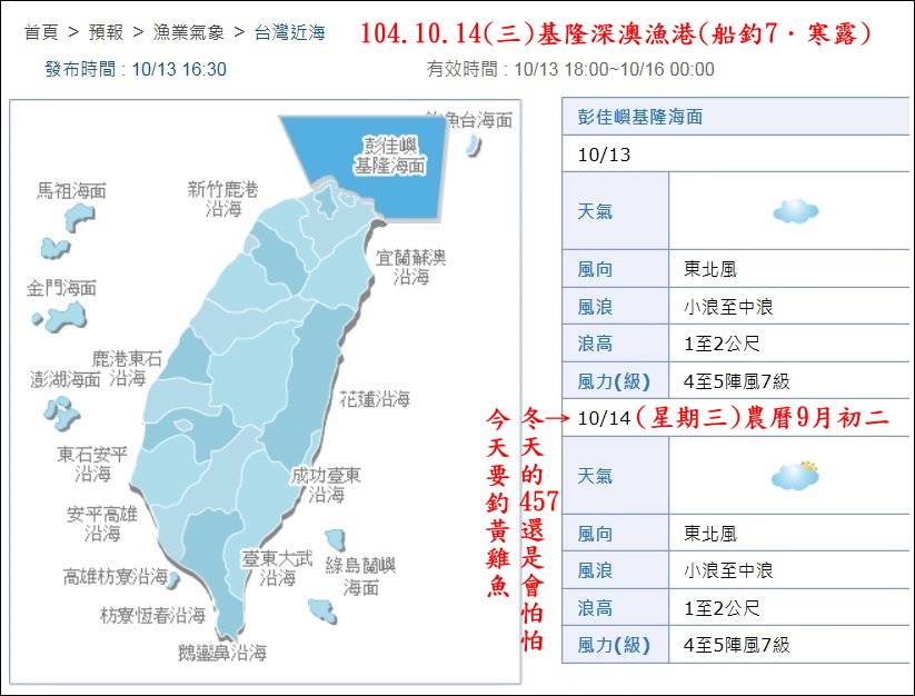 104.10.14(三)基隆深澳漁港(船釣7．寒露)